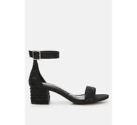 Twerky Rhinestones Embellished Block Sandals