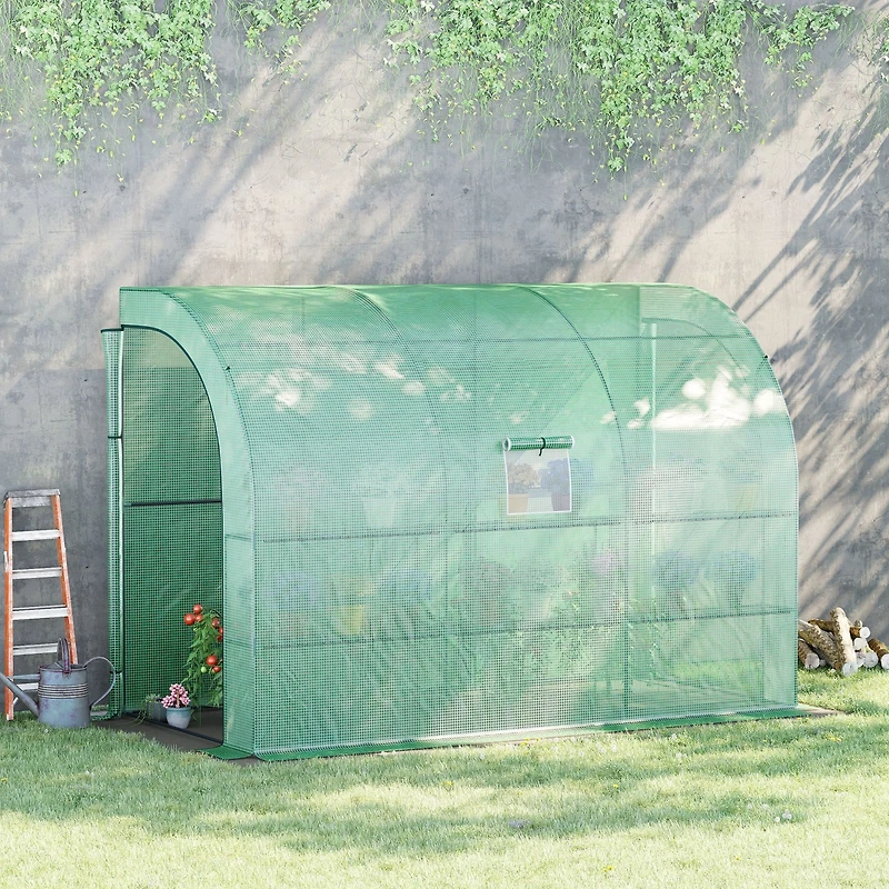 Walk-In Greenhouse with Galvanized Frame, Shelves, and Uv Resistant Cover