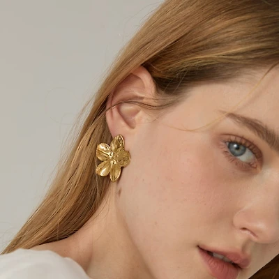 Stainless Steel Hana Flower Earrings