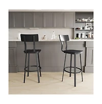 Restaurant Barstool With Wood Seat & Back And Powder Coat Frame