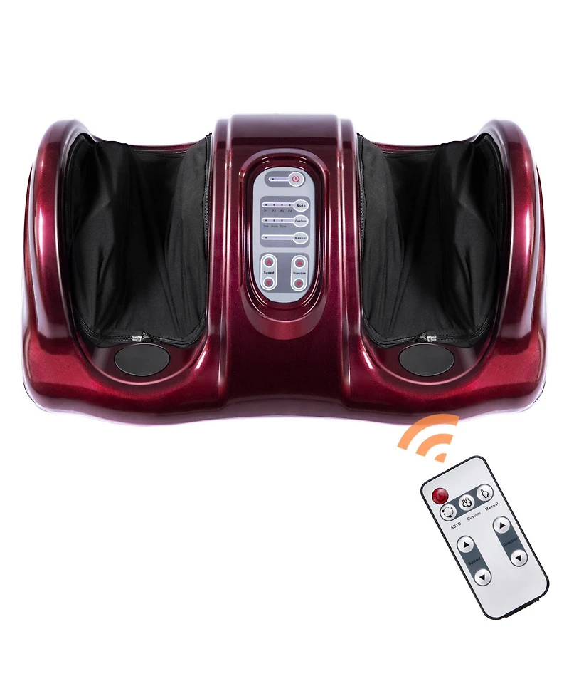Slickblue Therapeutic Shiatsu Foot Massager with High Intensity Rollers-Red