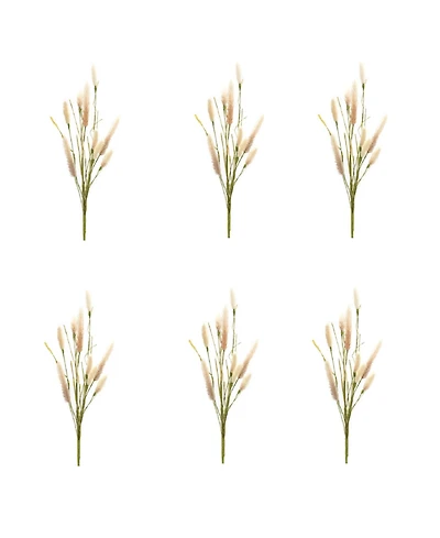 Set of 6 Foxtail Spray Stems - Lifelike Faux Botanicals for Floral Arrangements and Home Decor