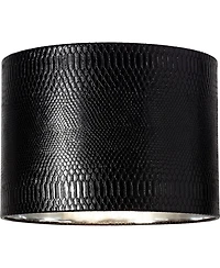 Springcrest Reptile Print Medium Drum Lamp Shade with Silver Lining 15" Top x 15" Bottom x 11" Slant (Spider) Replacement with Harp and