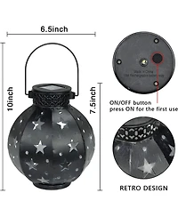 2-Pack Solar Lantern Outdoor Waterproof Garden Decor