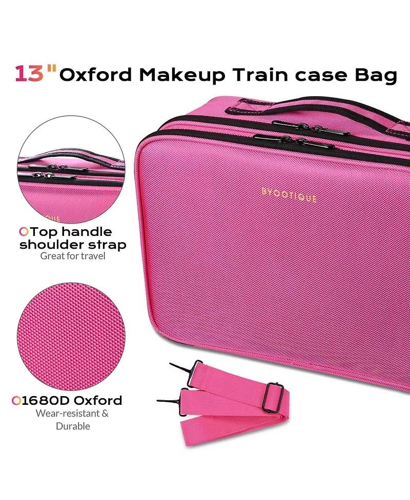 Byootique 13" Makeup Train Case Cosmetic Organized Bag Travel Storage Backpack