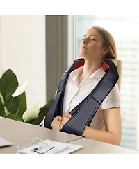Slickblue Electric Back and Neck Kneading Shoulder Massager with Heat Straps