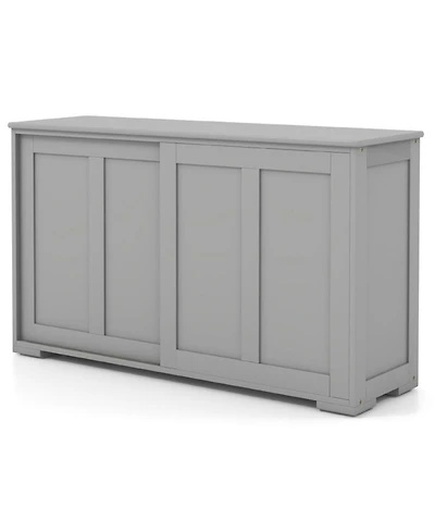 Sugift Sideboard Buffet Cupboard Storage Cabinet with Sliding Door