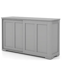 Sugift Sideboard Buffet Cupboard Storage Cabinet with Sliding Door