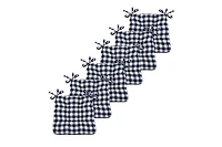 Kate Aurora Country Living Gingham Plaid Checkered Farmhouse Chair Cushion Pads