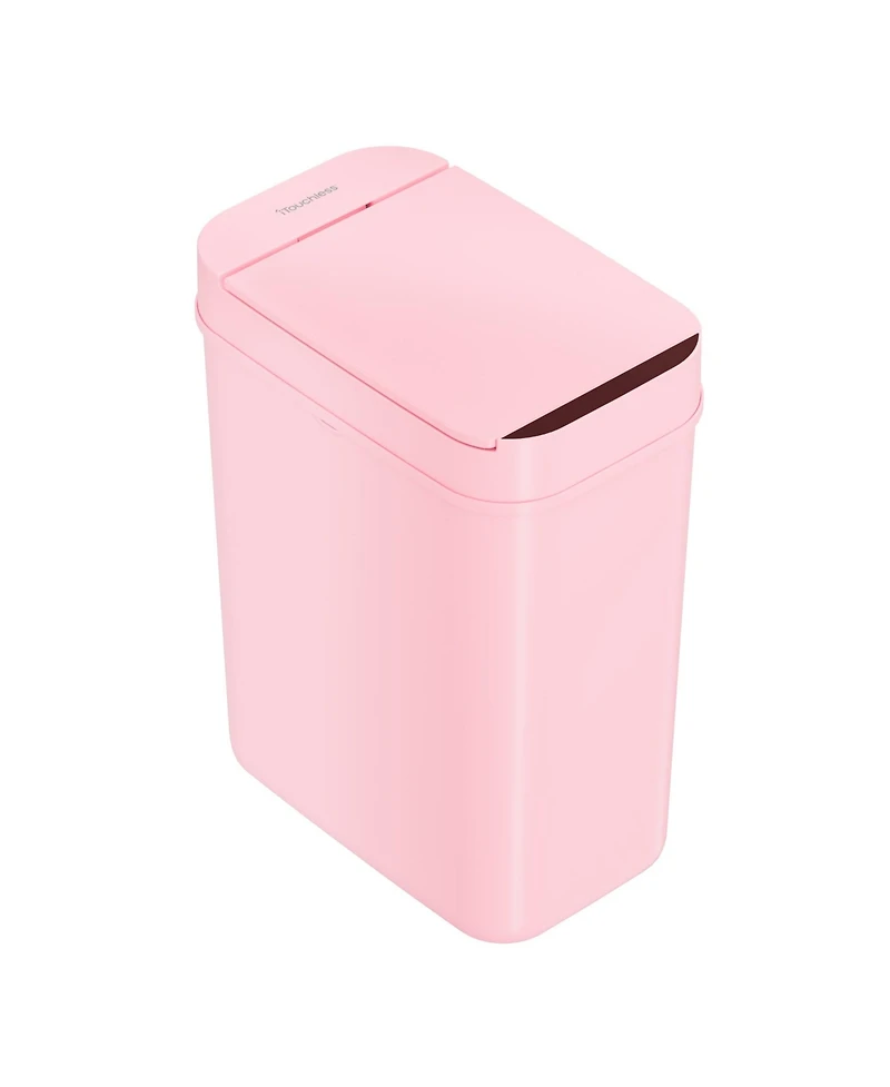 iTouchless 3 Gallon Sensor Bathroom Trash Can, 10 Liter Slim Touchless Small Smart Bedroom Garbage Waste Basket Bin with Motion Lid