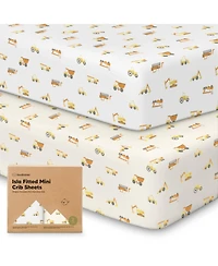 KeaBabies 2-Pack Mini Crib Sheets, Pack and Play Sheets Fitted, N Organic Fitted Sheet Cover