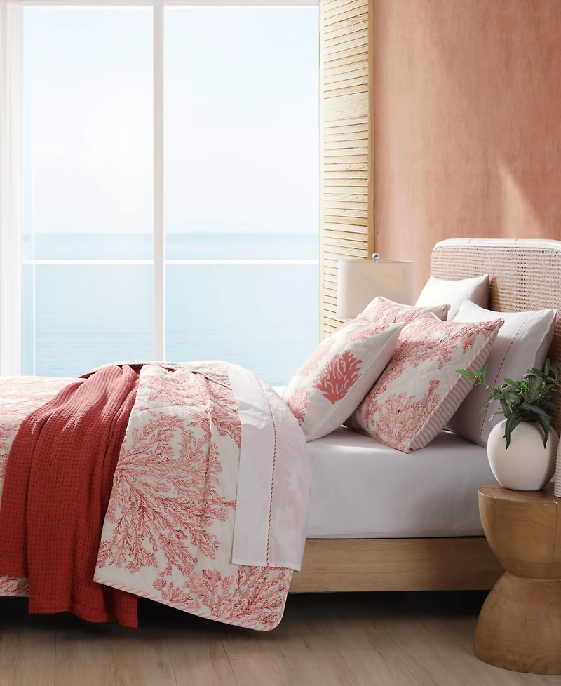 Tommy Bahama Home Coral Garden Reversible 3 Piece Quilt Set