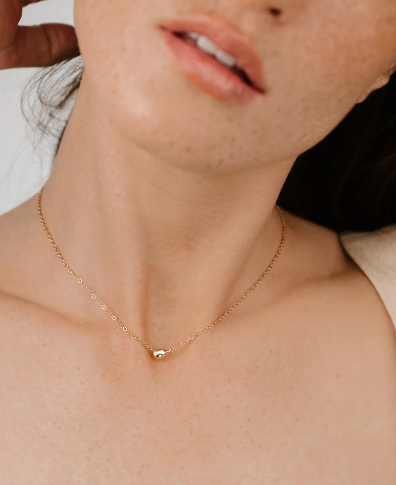 Ettika Polished Dainty Pebble Pendant Necklace