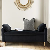 Hulala Home Robert Upholstered Flip Top Storage Bench with