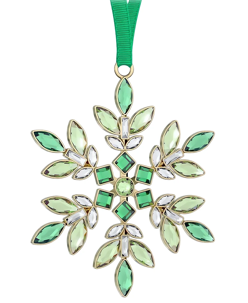 Swarovski Green Crystal Hanging Snowflake Ornament