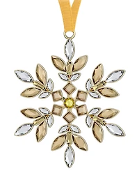 Swarovski Gold Tone Crystal Hanging Snowflake Ornament