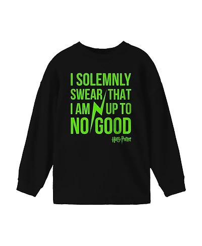 The Wizarding World of Harry Potter Boys I Solemnly Swear That Am Up To No Good Black Long Sleeve Shirt