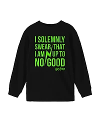 The Wizarding World of Harry Potter Boys I Solemnly Swear That Am Up To No Good Black Long Sleeve Shirt