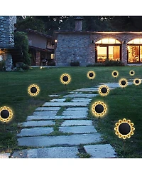 Solar Sunflower Led Light Outdoor Garden Waterproof Floating Amphibious Lamp