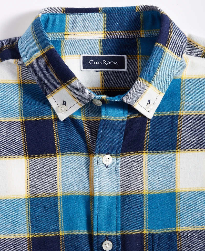 Club Room Men's Regular-Fit Plaid Flannel Shirt, Created for Macy's