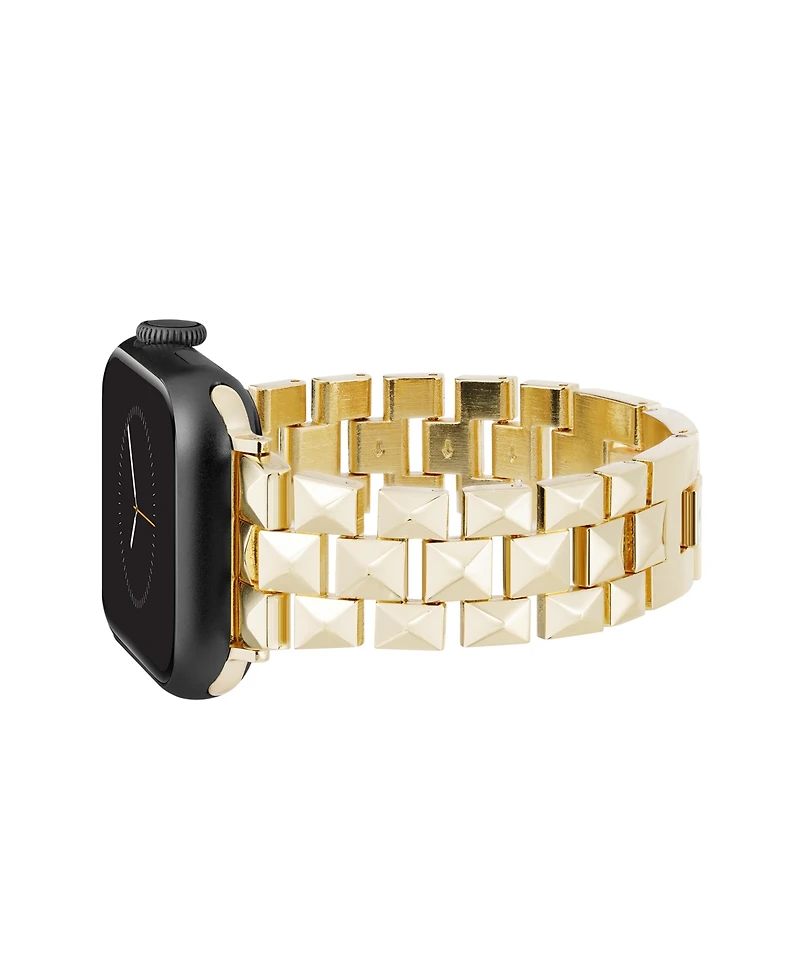 Nine West Women's Gold-Tone Alloy Pyramid Link Bracelet Designed for 38/40/41mm Apple Watch