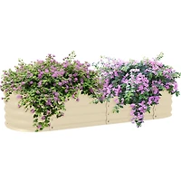 Outsunny Galvanized Raised Garden Bed Planter Box, 4.9' x 2' 1',