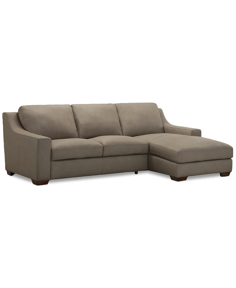 Closeout! Kovner 2-Pc. Leather Sectional Chaise and Sofa Set, Created for Macy's