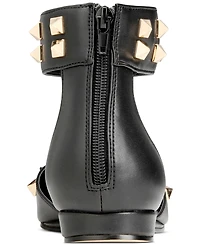 Aaj By Aminah Women's Lennox Studded Ankle-Strap Flats