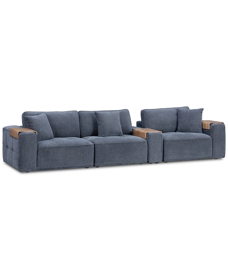 Nycolle 4-Pc. Modular Fabric Sectional with Console, Created for Macy's