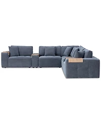 Nycolle 7-Pc. Modular Fabric L-Shape Sectional with 2 Consoles, Created for Macy's