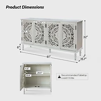 Hulala Home Ismenides Traditional 63”Wide Sideboard with Solid Wood Legs