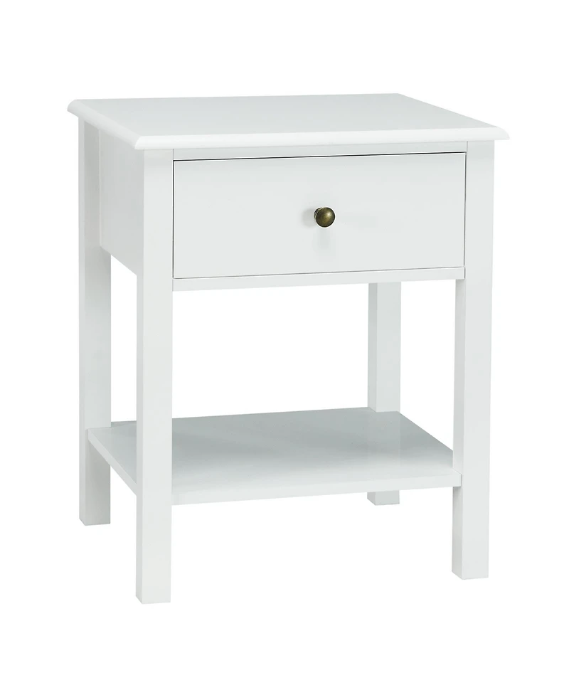Sugift Nightstand End Table with Drawer and Shelf