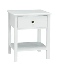 Sugift Nightstand End Table with Drawer and Shelf
