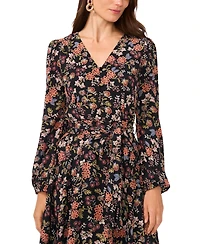 Vince Camuto Women's V-Neck Belted Asymmetric-Hem Dress