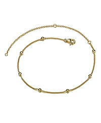 GiGiGirl Sterling Silver 14k Gold Plated Bead Link Anklet