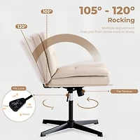 Streamdale Large Size Armless Home Office Desk Chair Vanity Chair No Wheels