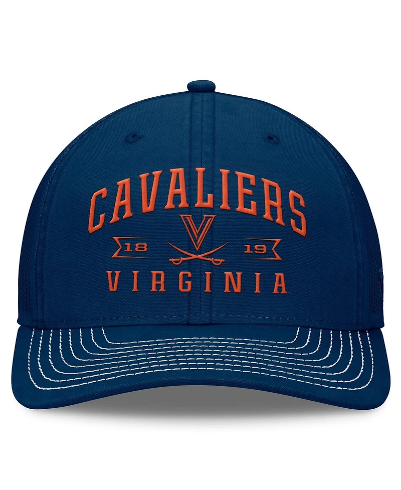 Top of the World Men's Navy Virginia Cavaliers Carson Trucker Adjustable Hat