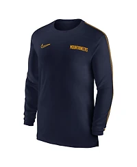 Nike Men's Navy West Virginia Mountaineers 2024 Sideline Coach Uv Performance Long Sleeve T-Shirt