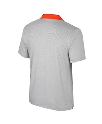 Colosseum Men's Gray Clemson Tigers Big Tall Tuck Striped Polo