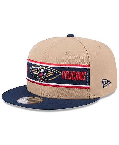 New Era Men's Tan/Navy New Orleans Pelicans 2024 Nba Draft 9FIFTY Snapback Hat