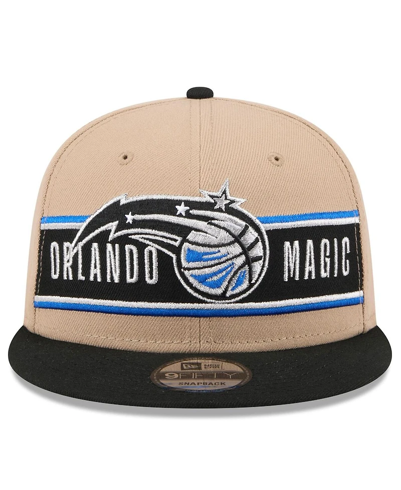New Era Men's Tan/Black Orlando Magic 2024 Nba Draft 9FIFTY Snapback Hat