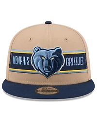 New Era Men's Tan/Navy Memphis Grizzlies 2024 Nba Draft 9FIFTY Snapback Hat