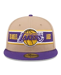 New Era Men's Tan/Purple Los Angeles Lakers 2024 Nba Draft 59FIFTY Fitted Hat