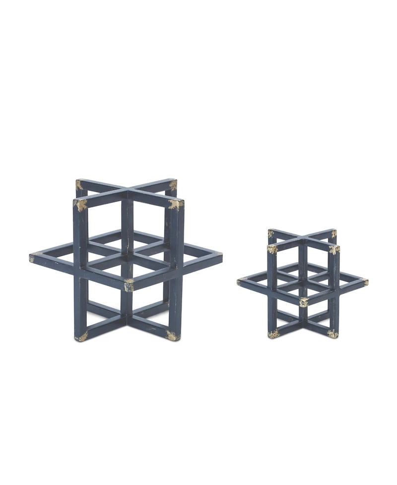 Slickblue Set of 2 Modern Metal Star Sculptures for Contemporary Home Decor