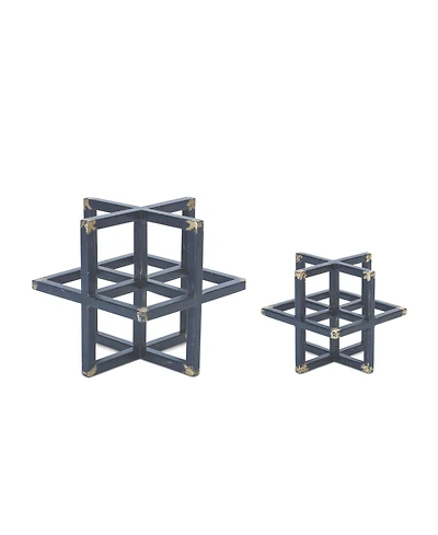 Slickblue Set of 2 Modern Metal Star Sculptures for Contemporary Home Decor