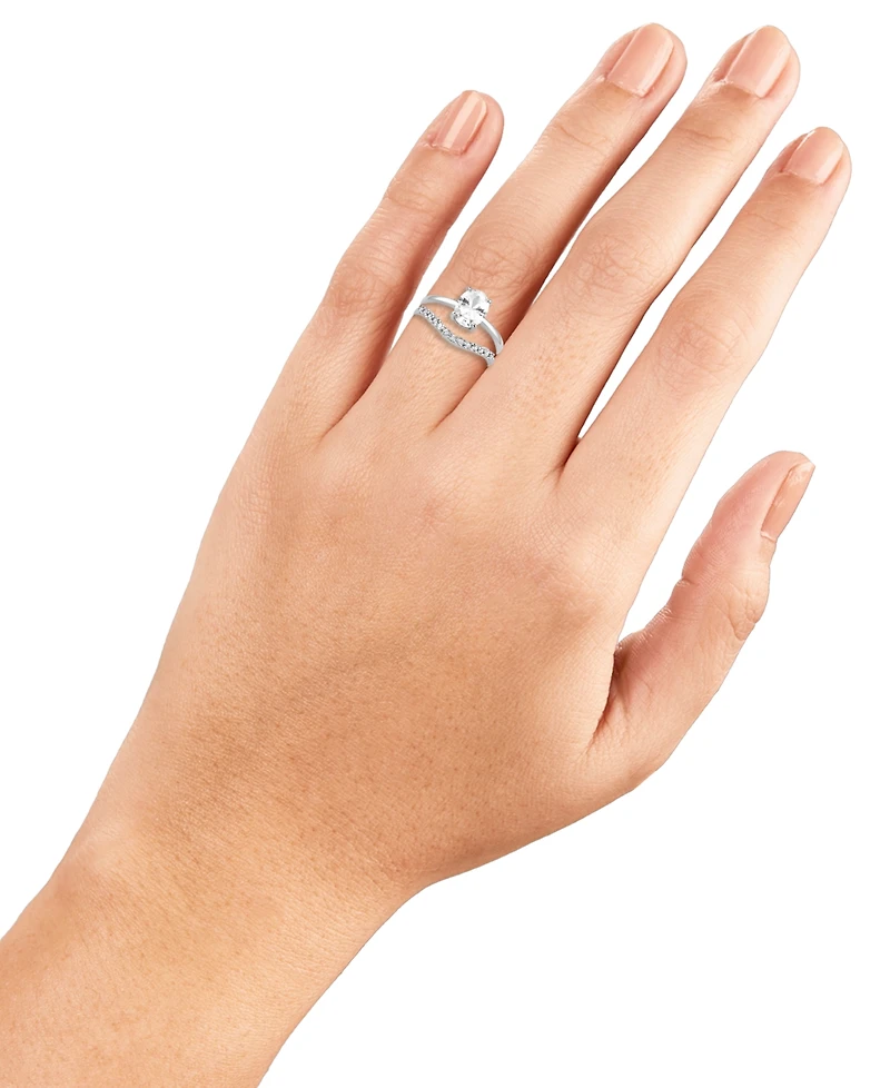 Giani Bernini Cubic Zirconia Oval Bridal Set in Sterling Silver, Created for Macy's