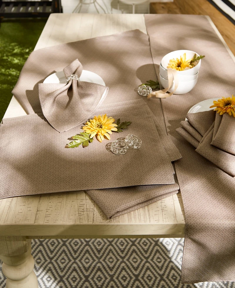 Design Imports Tonal Lattice Print Outdoor Tablecloth, 60x84 Inches