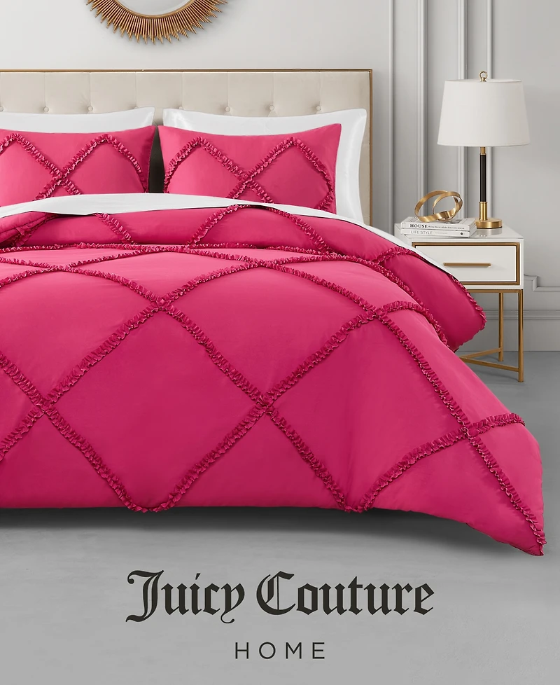 Juicy Couture Diamond Ruffle Piece Reversible Comforter Set
