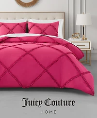 Juicy Couture Diamond Ruffle Piece Reversible Comforter Set