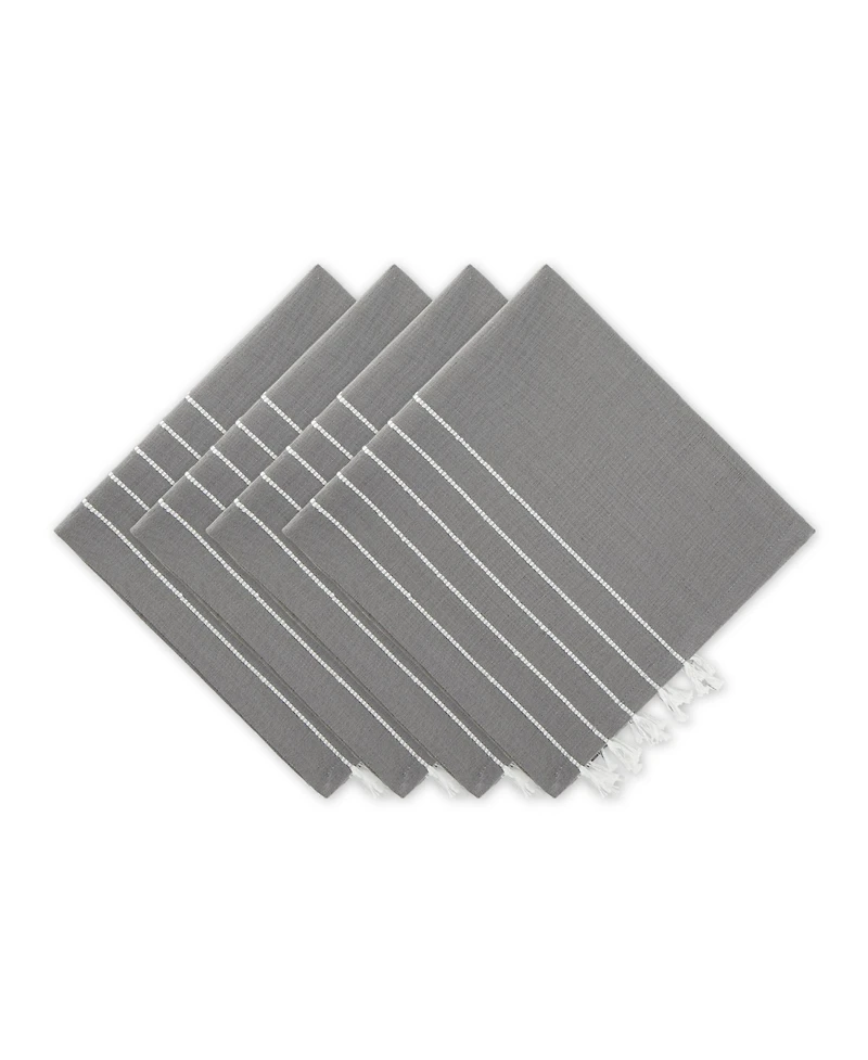 Design Imports Stripe Tassel Napkin Set of 4